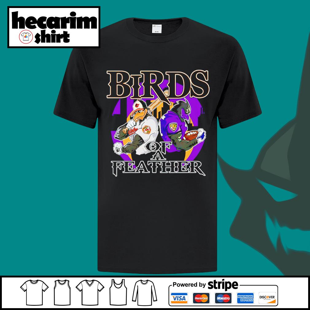 Birds of a feather Baltimore Ravens and Baltimore Orioles shirt, hoodie,  sweater, long sleeve and tank top